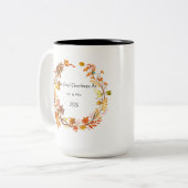 Tasse 2 Couleurs Our First Christmas Mr & Mrs 2026 Engagement Gift (Devant gauche)