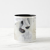 Tasse 2 Couleurs Ours blancs jouant dans la neige (Centre)