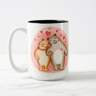 Tasse 2 Couleurs Ours d'amour mignon personnalisés
