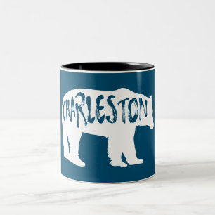 Tasse 2 Couleurs Ours de Charleston en Virginie-Occidentale