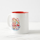 Tasse 2 Couleurs Ours de la Saint-Valentin (Devant gauche)