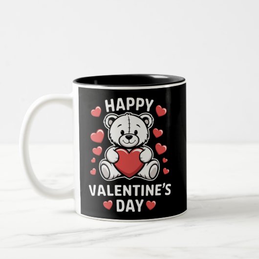 Tasse 2 Couleurs Ours de la Saint-Valentin Joyeuse Saint-Valentin (Gauche)