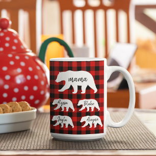 Tasse 2 Couleurs Ours De Mama Blanc Et Rouge Moderne