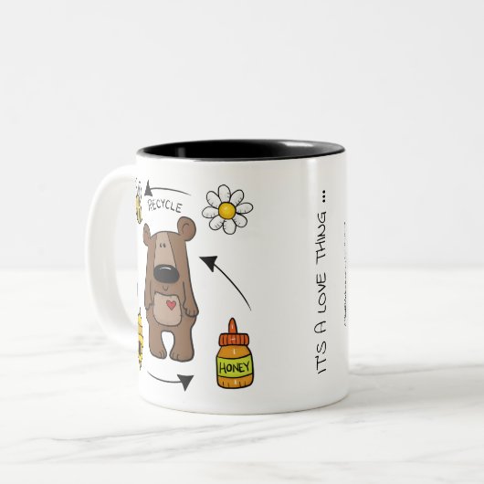 Tasse 2 Couleurs Ours de miel - Le Recycleur (Devant gauche)