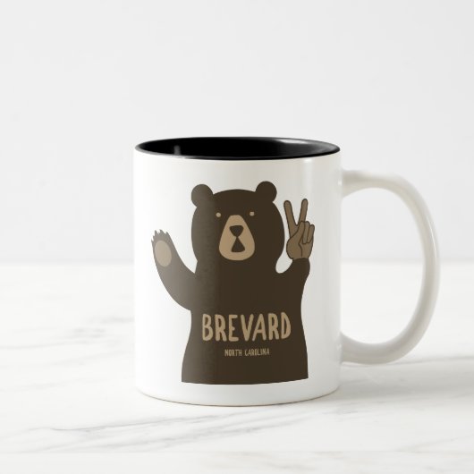 Tasse 2 Couleurs Ours de paix de Brevard Caroline du Nord (Droit)
