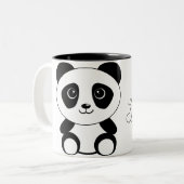 Tasse 2 Couleurs Ours de panda personnalisées (Devant gauche)