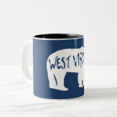 Tasse 2 Couleurs Ours de Virginie occidentale (Devant gauche)