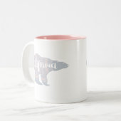 Tasse 2 Couleurs Ours d'hiver de Californie (Devant gauche)