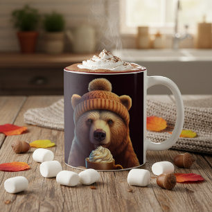 Tasse 2 Couleurs Ours en automne fantaisiste Chocolat chaud Hygge
