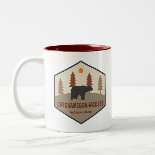 Tasse 2 Couleurs Ours forestier national Chequamegon-Nicolet (Gauche)