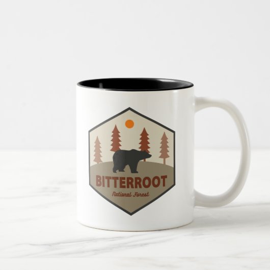 Tasse 2 Couleurs Ours forestier national de Bitterroot (Droit)