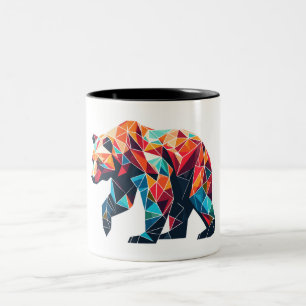 Tasse 2 Couleurs Ours géométrique