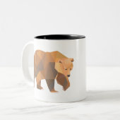 Tasse 2 Couleurs Ours grizzli géométrique (Devant gauche)