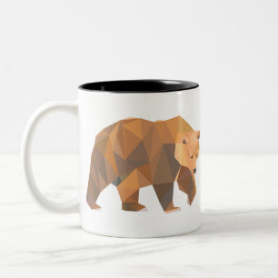 Tasse 2 Couleurs Ours grizzli géométrique