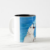 Tasse 2 Couleurs Ours polaire avec Marshmallow grillé (Devant gauche)