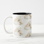 Tasse 2 Couleurs Ours polaire de Noël personnalisé (Gauche)