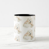 Tasse 2 Couleurs Ours polaire de Noël personnalisé (Centre)