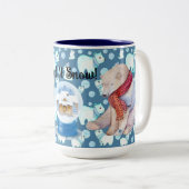 Tasse 2 Couleurs Ours polaires d'hiver (Devant droit)