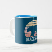 Tasse 2 Couleurs Ours rétro Blacksburg Virginie (Devant gauche)