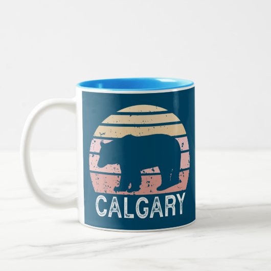 Tasse 2 Couleurs Ours rétro de Calgary Alberta (Gauche)