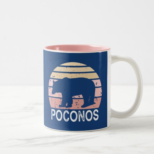 Tasse 2 Couleurs Ours rétro Poconos (Droit)