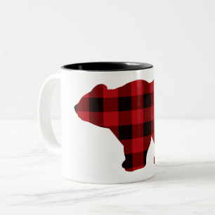 Tasse 2 Couleurs Ours rouge et noir plat du pays