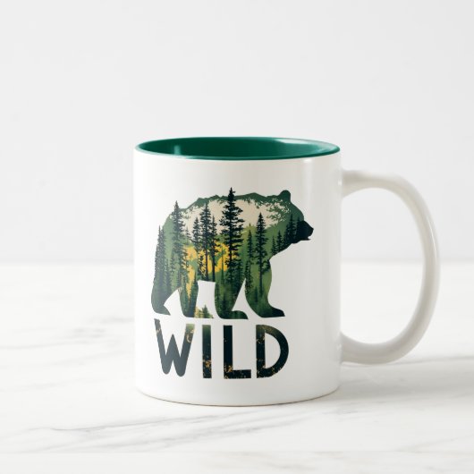 Tasse 2 Couleurs Ours Sauvage Nature (Droit)