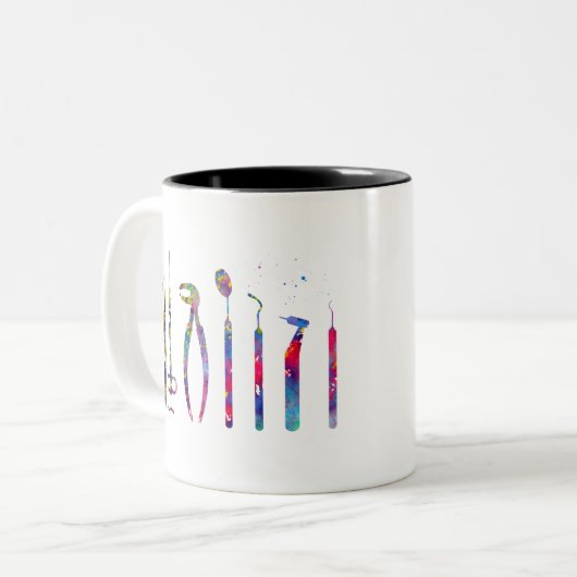 Tasse 2 Couleurs Outils Dentiste (Devant gauche)