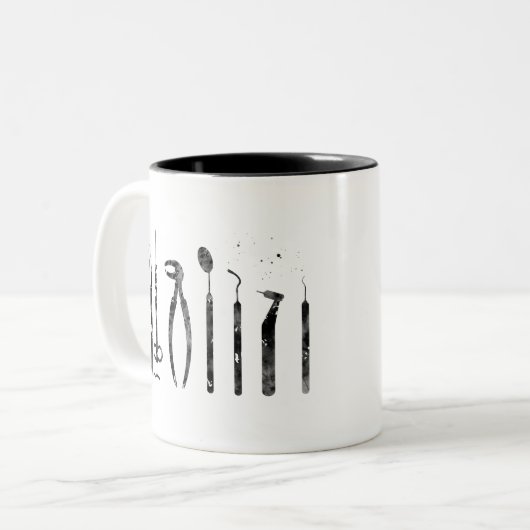 Tasse 2 Couleurs Outils Dentiste (Devant gauche)