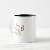 Tasse 2 Couleurs Outils Handyman Cute (Devant gauche)