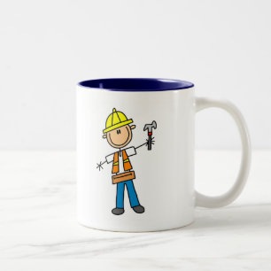 Tasse 2 Couleurs Ouvrier du bâtiment avec marteau