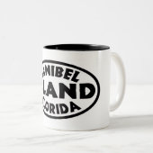 Tasse 2 Couleurs Oval noir de l'île de Sanibel en Floride (Devant droit)