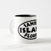 Tasse 2 Couleurs Oval noir de l'île de Sanibel en Floride (Devant gauche)