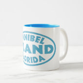 Tasse 2 Couleurs Ovale bleu de la Floride d'île de Sanibel (Devant droit)