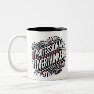 Tasse 2 Couleurs Overthinker professionnel - Cadeau Geek amusant et