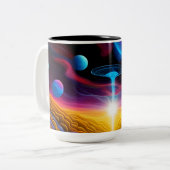 Tasse 2 Couleurs OVNI dans le monde de l'Imaginaire (Devant gauche)