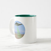 Tasse 2 Couleurs OVNI en flammes Vache - Meilleure Coffee Cup (Devant gauche)