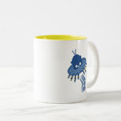 Tasse 2 Couleurs OVNI octopique bleu Kawaii (Devant droit)