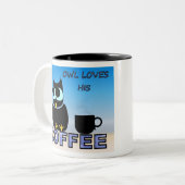 Tasse 2 Couleurs Owl adore son café (Devant gauche)