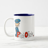 Tasse 2 Couleurs P est pour le policier (Gauche)