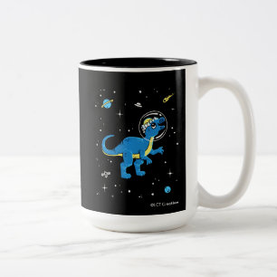 Tasse 2 Couleurs Pachycéphalosaurus Bleu Et Jaune Dinos Dans L'Espa