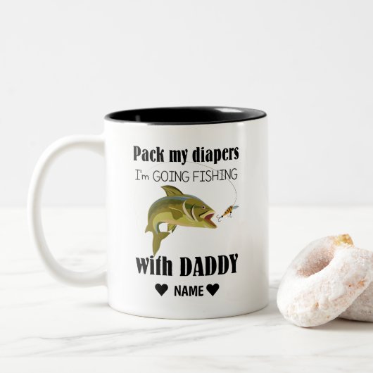 Tasse 2 Couleurs Pack My Diapers, je vais pêcher avec papa (Avec donut)