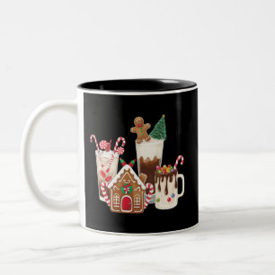 Tasse 2 Couleurs Pain d'épice Noël Café Amant Cadeau Noël