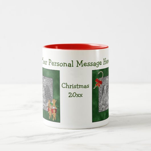 Tasse 2 Couleurs Pain d'épices Homme Cookies Photo de vacances (Centre)