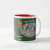 Tasse 2 Couleurs Pain d'épices Hommes Fêtes Photo personnalisée (Devant droit)