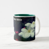 Tasse 2 Couleurs Paire de fleurs Clematis blanches personnalisée (Devant droit)