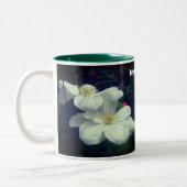 Tasse 2 Couleurs Paire de fleurs Clematis blanches personnalisée (Gauche)