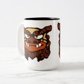 Tasse 2 Couleurs Paires rouges de Shisa (Devant gauche)