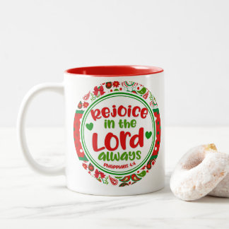 Tasse 2 Couleurs Paisley Réjouissez-vous dans la foi toujours du Se