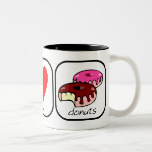Tasse 2 Couleurs Paix, amour et beignets